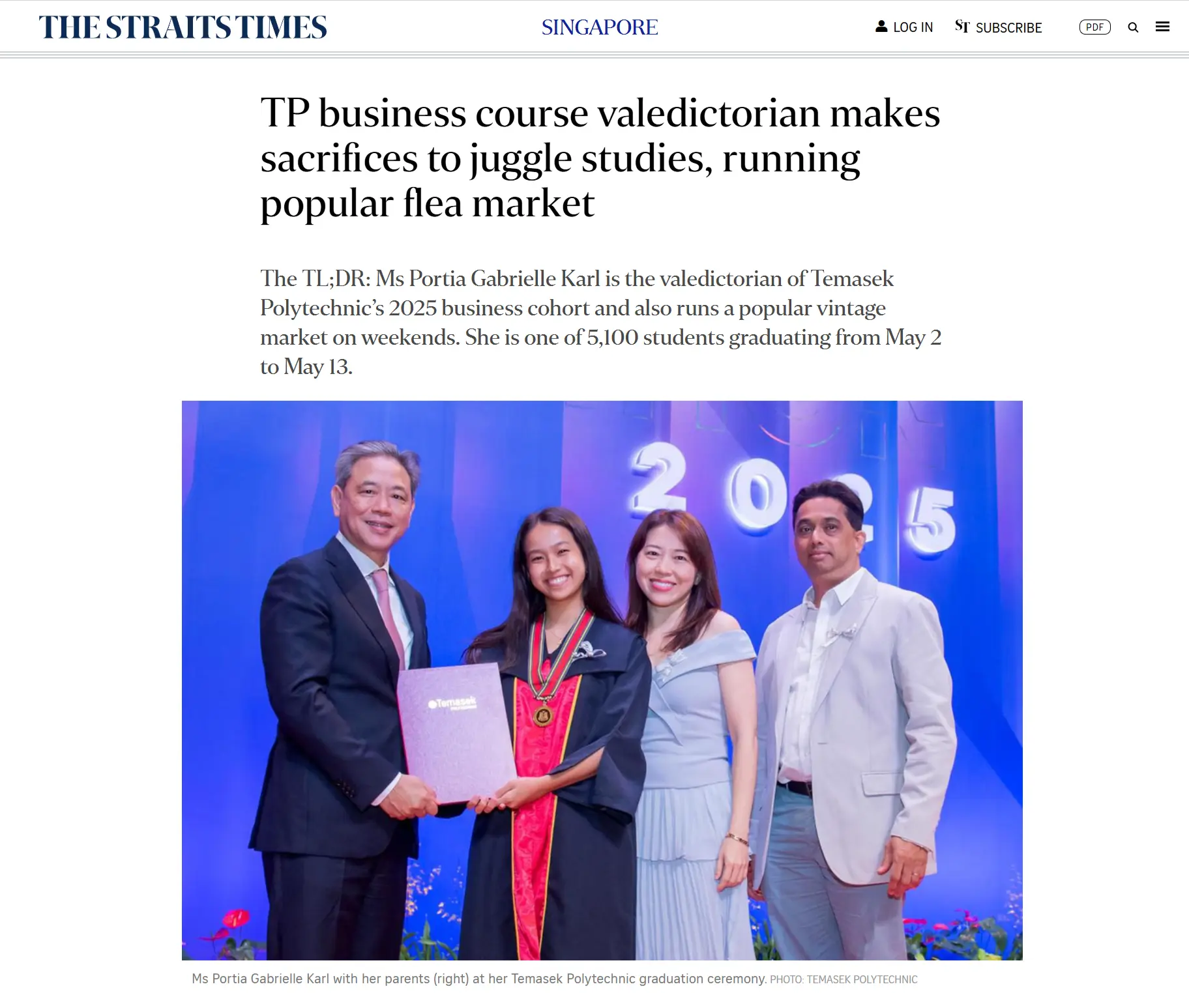 TP business course valedictorian makes sacrifices to juggle studies, running popular flea market