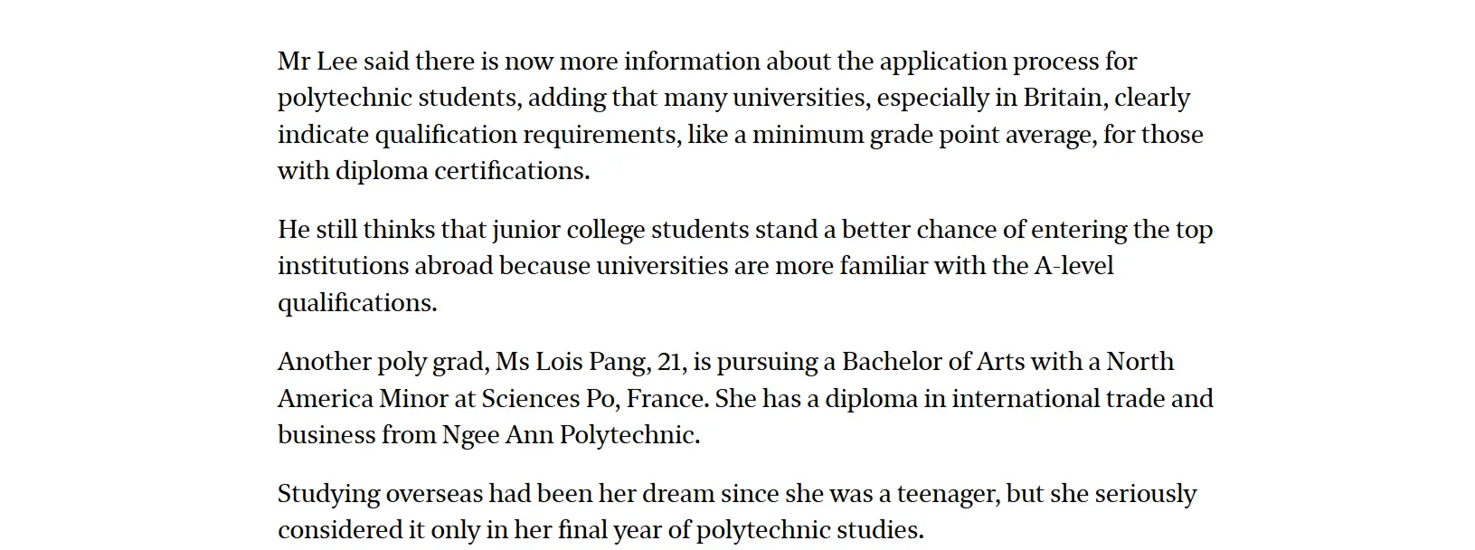 From poly to Cambridge: More S'pore diploma graduates head to top overseas universities