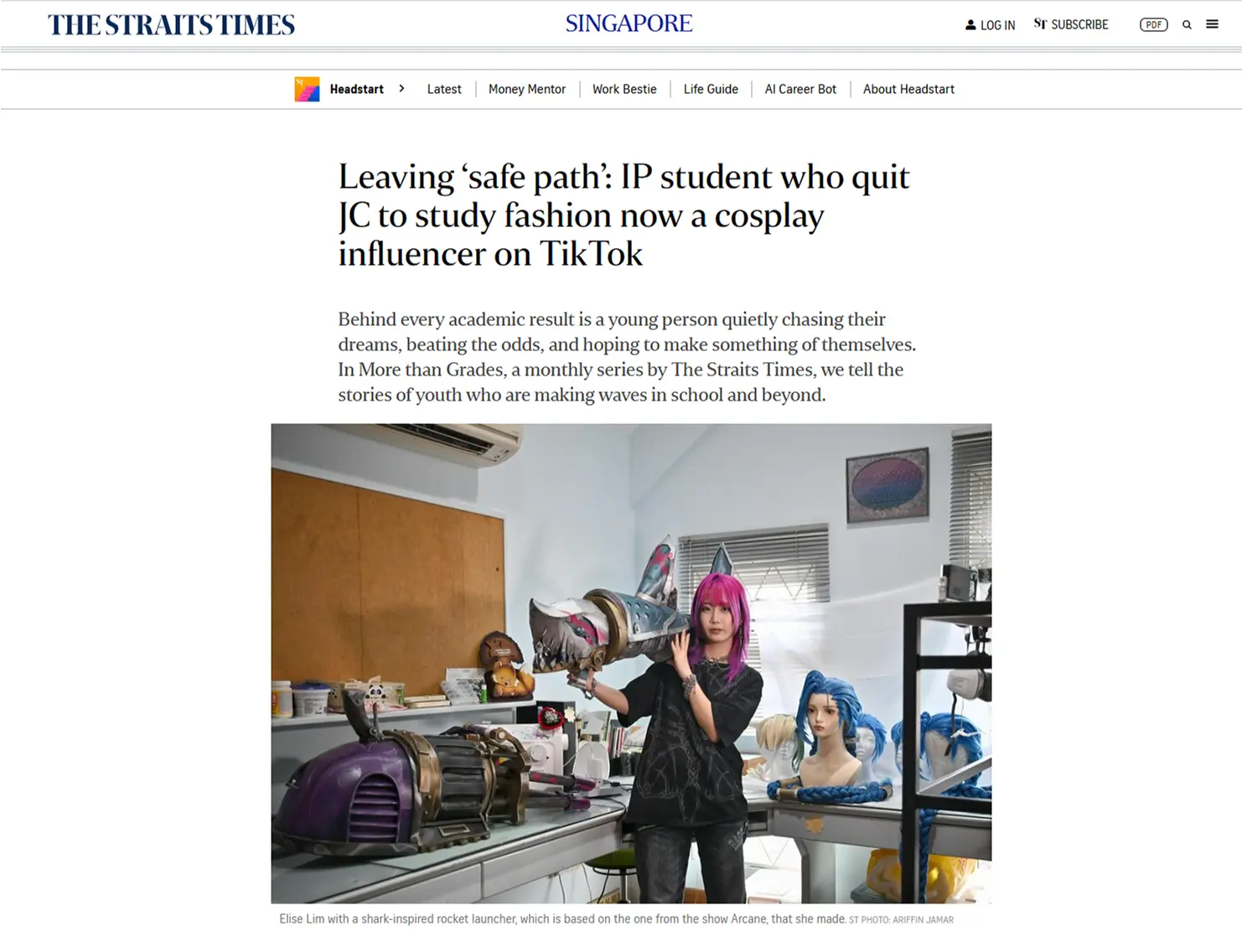 Leaving ‘safe path’: IP student who quit JC to study fashion now a cosplay influencer on TikTok