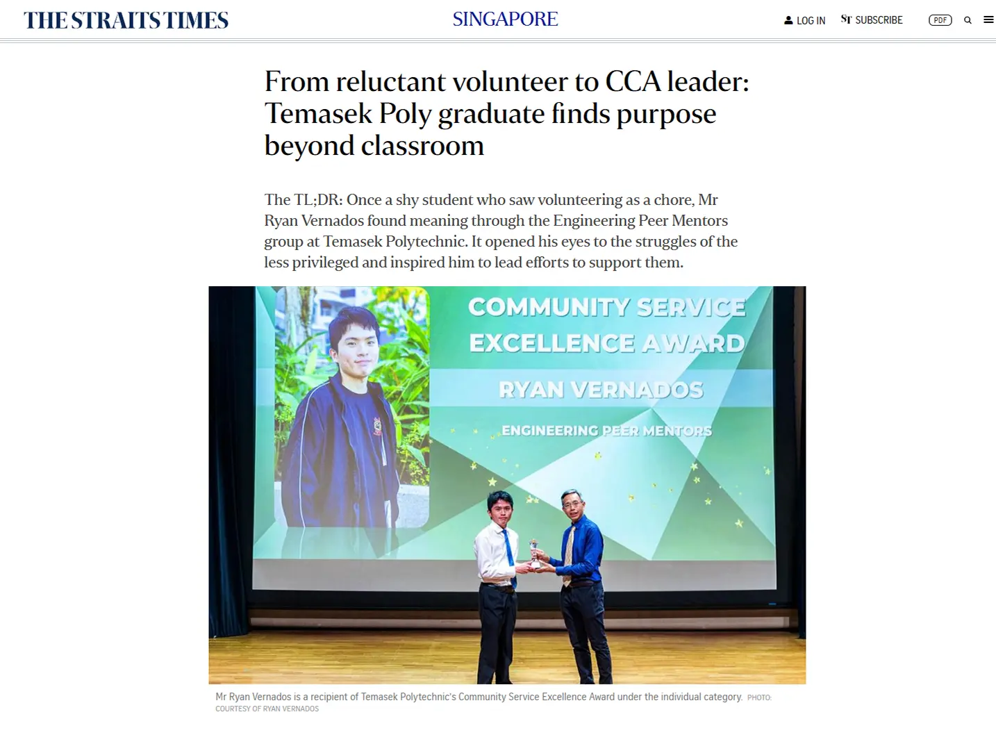From reluctant volunteer to CCA leader: Temasek Poly graduate finds purpose beyond classroom