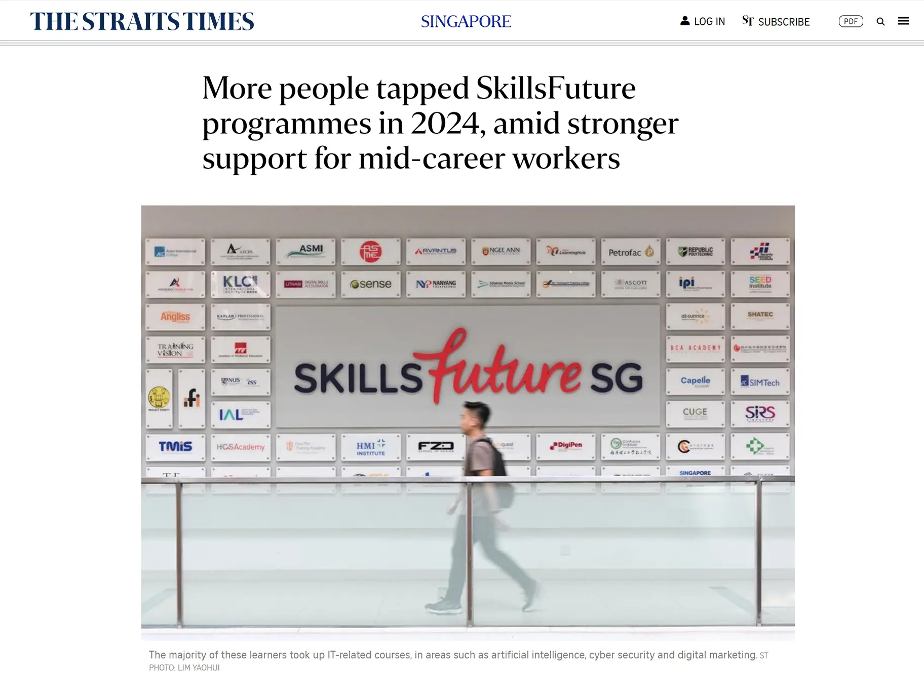 More people tapped SkillsFuture programmes in 2024, amid stronger support for mid-career workers