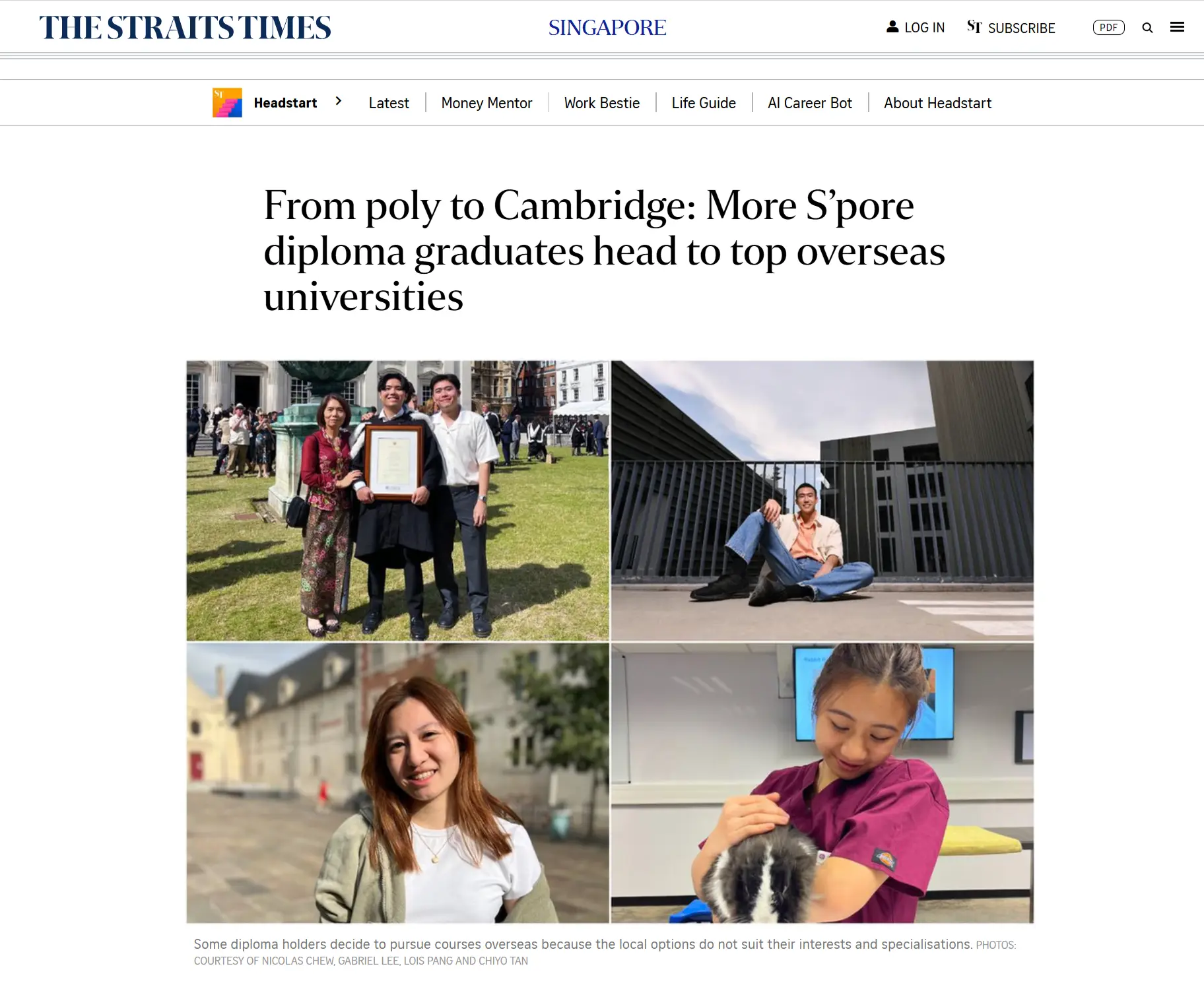From poly to Cambridge: More S'pore diploma graduates head to top overseas universities