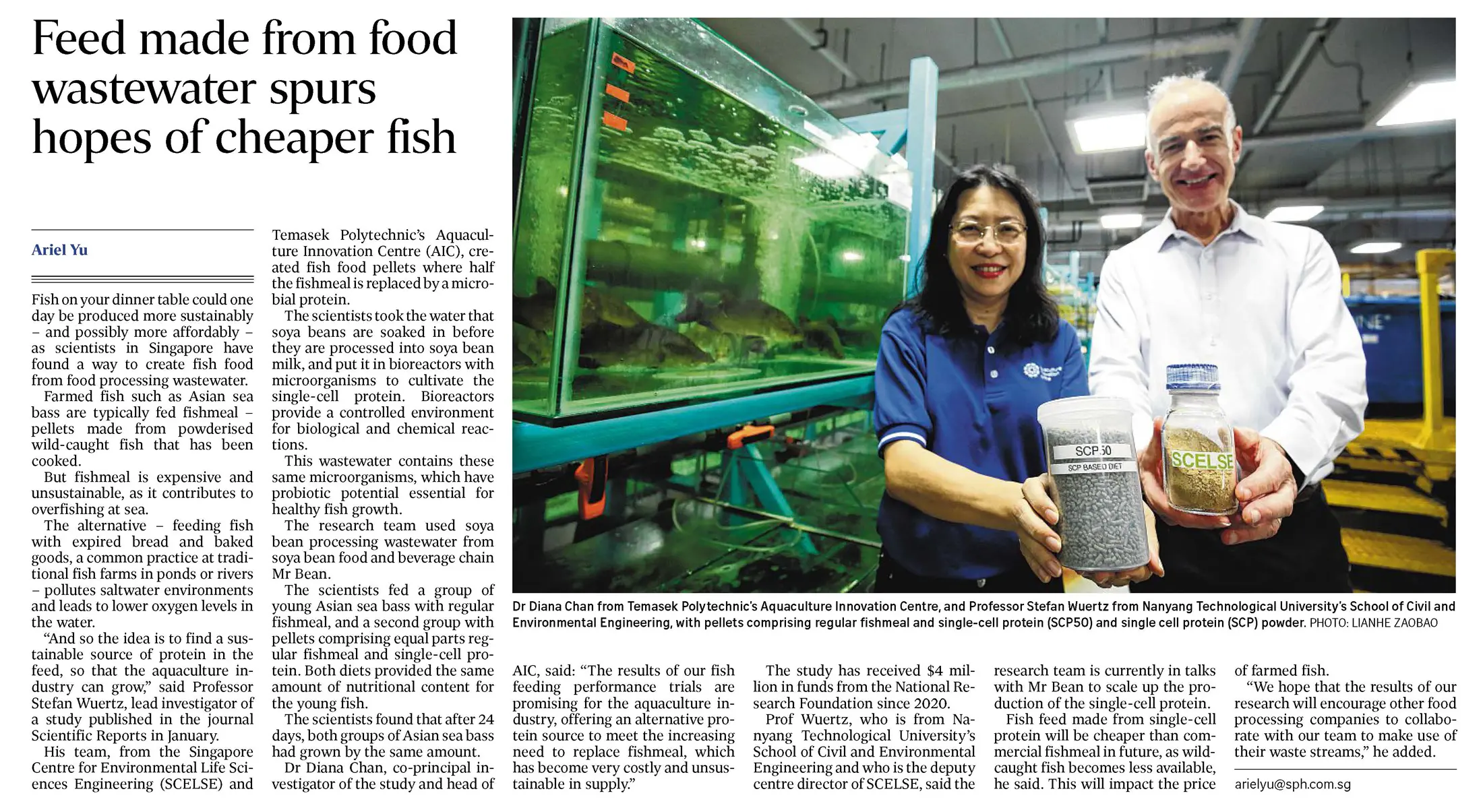 straits times tp ntu fish feed